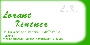 lorant kintner business card